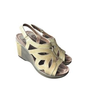 Dansko FELICIA Nude Leather Cut-Out Wedge Sandal 2